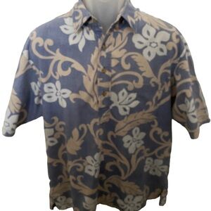 KAHALA Aloha Hawaiian Tropical Collared Shirt Men L Large